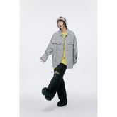 Unisex Jacket Spring and Autumn Vintage Overalls Jacket Loose Lapels Coat